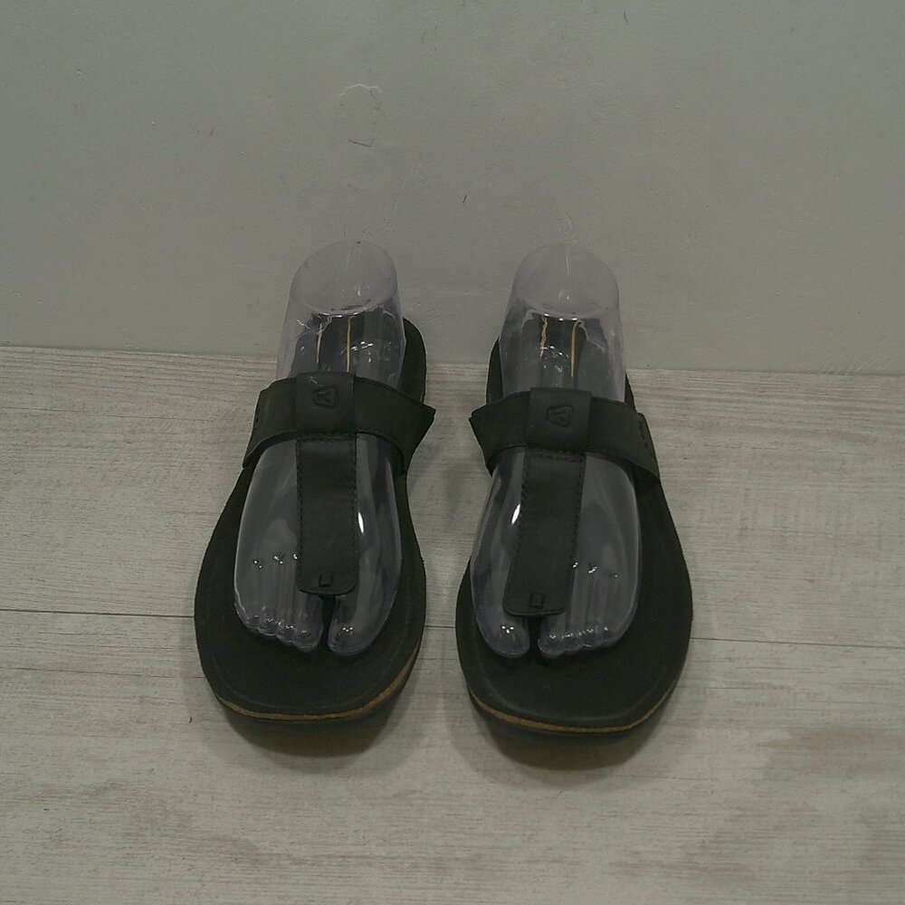 Keen Ana Cortez Leather Relaxed Casual Comfort Flip Flop Sandal Black Size 10 - Picture 3 of 13